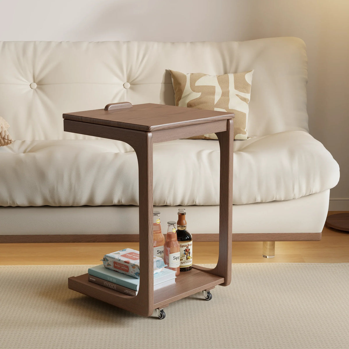 Multi-Purpose C-Shaped Side Table
