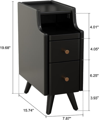 OakCraft™ Luxe Nightstand – Solid Wood Minimalist Bedside Table