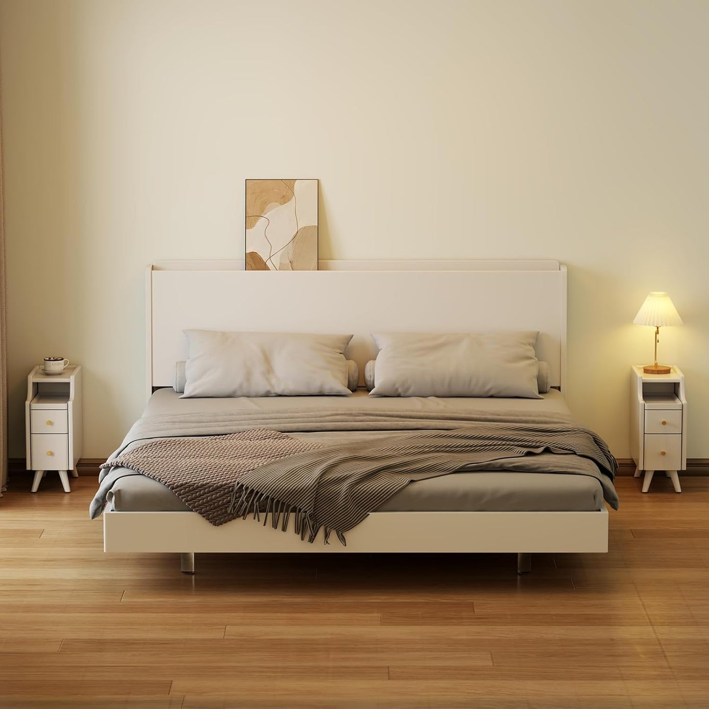 OakCraft™ Luxe Nightstand – Solid Wood Minimalist Bedside Table