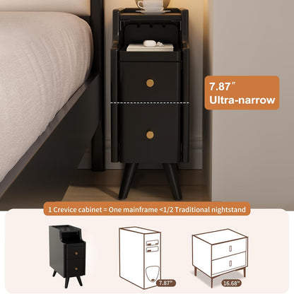 OakCraft™ Luxe Nightstand – Solid Wood Minimalist Bedside Table