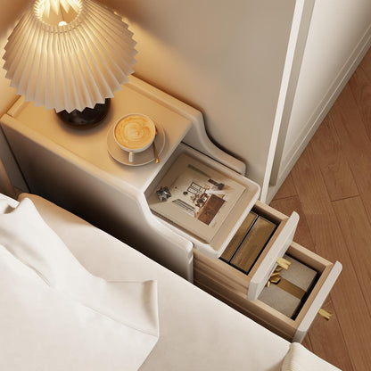 OakCraft™ Luxe Nightstand – Solid Wood Minimalist Bedside Table