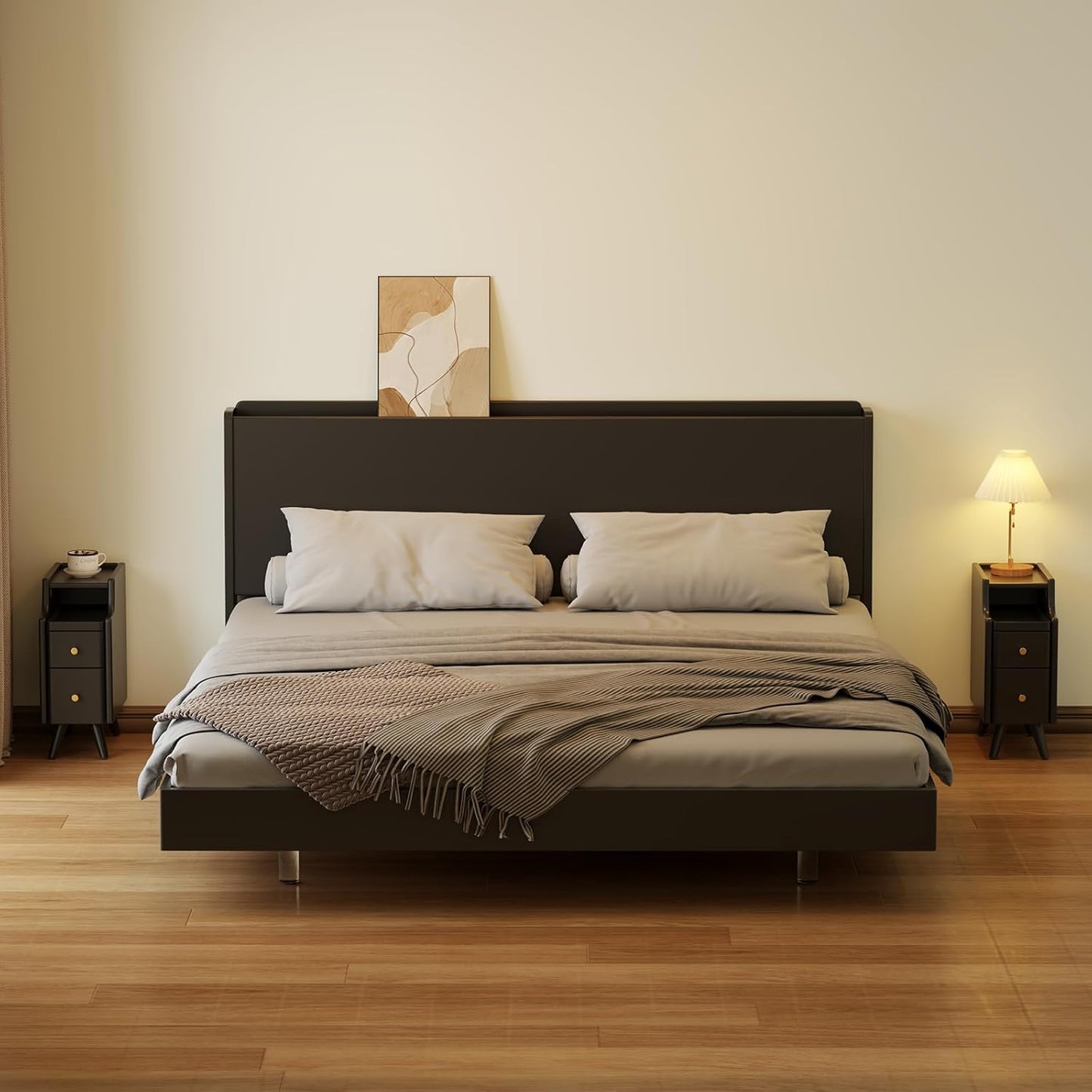 OakCraft™ Luxe Nightstand – Solid Wood Minimalist Bedside Table